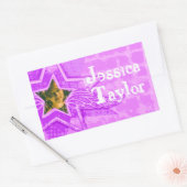 パープルピンク10代ののidラベルシールという女の子 長方形シール (封筒)