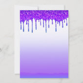 パープルピンク&ブルーグリッタードリップスウィート16パーティー 招待状 (裏面)