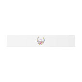 パープルピンク&ブルーフローラリースモノグラム結婚ズ 招待状ベリーバンド (フラット)