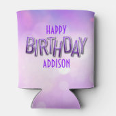 パープルピンク《写真》ぼけ味誕生日 缶クーラー (裏面)