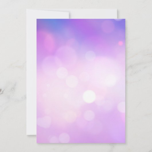 パープルピンク《写真》ぼけ味14番目の誕生日招待状 招待状 (裏面)