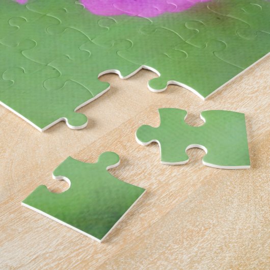 パープルピンク《植物》百日草フラワーアートパズル ジグソーパズル (側面)