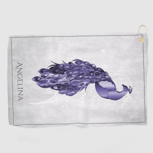 パープルピーエレガントコックゴルフタオル ゴルフタオル (横)