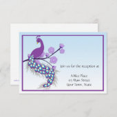 パープルピーコックの受付カード 招待状 (正面/裏面)