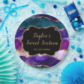 パープルピーコックアゲートSweet sixteen ペーパープレート (パーティー)