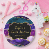 パープルピーコックアゲートSweet sixteen ペーパープレート (パーティー)