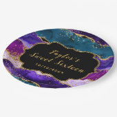 パープルピーコックアゲートSweet sixteen ペーパープレート (アングル)