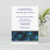 パープルピーコックシルバートリム結婚式招待状 招待状 (スタンド正面)