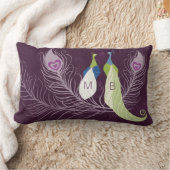 パープルピーコックスペア結婚ズアンバニーカスタム ランバークッション (ブランケット)