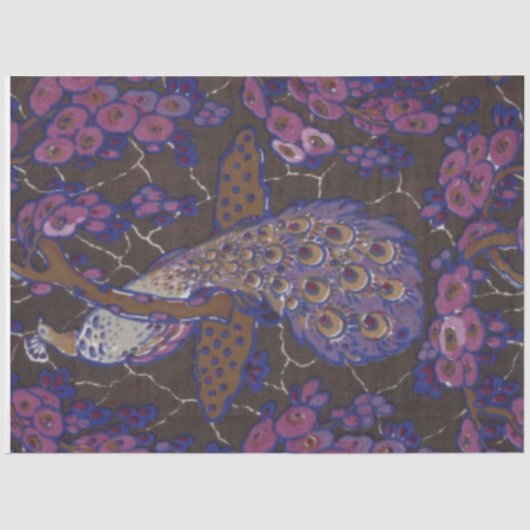 パープルピーコックデクページティッシュペーパー 薄葉紙 (正面)