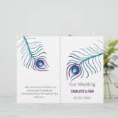 パープルピーコックバイフォールド結婚式 プログラム (スタンド正面)