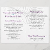 パープルピーコックバイフォールド結婚式 プログラム (裏面)