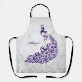 パープルピーコックパーソナライゼーションプリントエプロン エプロン (正面)