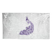 パープルピーコックピローパーソナライズされたケース 枕カバー (裏面-右)