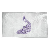 パープルピーコックピローパーソナライズされたケース 枕カバー (裏面-左)