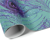 パープルピーコックフェザーオンティール(緑がかった色) ラッピングペーパー (ロールコーナー)