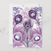 パープルピーコックフェザーズバースデーパーティ招待状 招待状 (裏面)