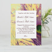 パープルピーコックフェザー結婚式招待状 招待状 (スタンド正面)