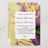 パープルピーコックフェザー結婚式招待状 招待状 (正面/裏面)