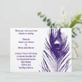 パープルピーコックフ結婚ェザーズ 招待状 (スタンド正面)