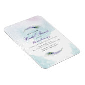 パープルピーコックブライダルシャワー招待 マグネット (右側)