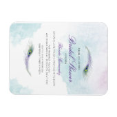 パープルピーコックブライダルシャワー招待 マグネット (横)