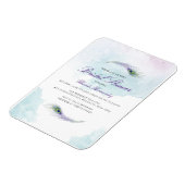 パープルピーコックブライダルシャワー招待 マグネット (左側)