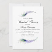 パープルピーコックブライダルシャワー招待 招待状 (正面)