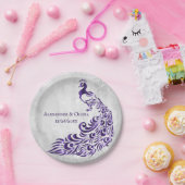 パープルピーコックリーフ結婚つる植物紙プレート ペーパープレート (パーティー)