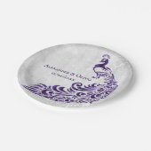 パープルピーコックリーフ結婚つる植物紙プレート ペーパープレート (アングル)