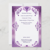 パープルピーコックヴィンテージガーデン結婚インディアン 招待状 (裏面)