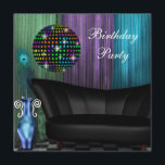 パープルピーコック鏡ボールディスコ誕生日パーティー 招待状<br><div class="desc">ティール（緑がかった色）エレガントブルーパープルピーコック鏡ボールdisco誕生日パーティー招待。この紫かわいらしのディスコパーティの招待状はカスタマイズ、お使いのパーティーやイベントに対し、イベント詳細、フォントスタイル、フォントサイズと色、および文言を追加することで簡単に使用できる。</div>