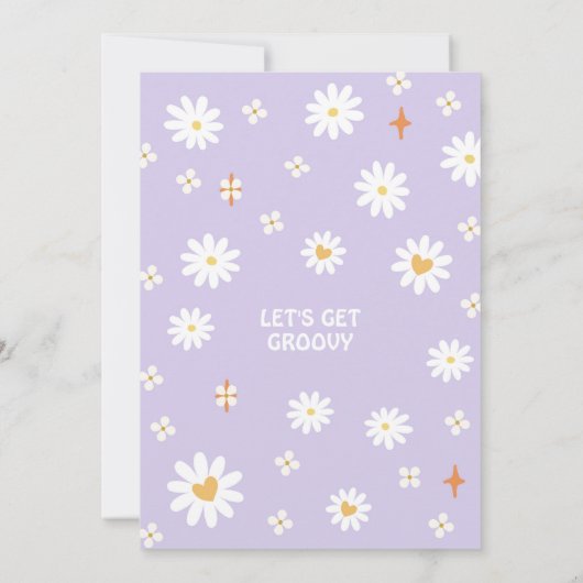 パープルピースアウト独身のデジットGroovy 10誕生日 招待状 (裏面)