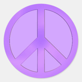 パープルピースサインのシール ラウンドシール