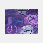 パープルピースサインフリースブランケット フリースブランケット (正面(横))