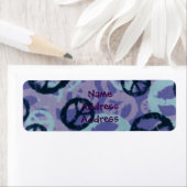 パープルピースサイン差出人住所ラベル ラベル (インサイチュ)