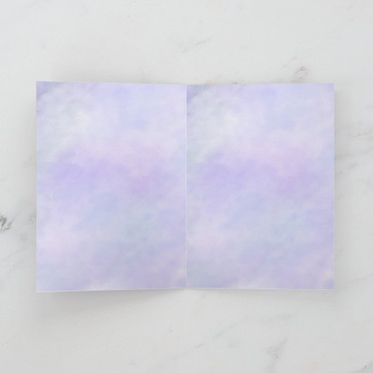 パープルピースサイン感動的引用文の水色 カード (内部)