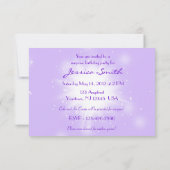 パープルピーチバタフライRSVPカード 招待状 (裏面)