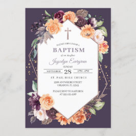 パープルピーチフローラ秋バプテスマ招待状 招待状