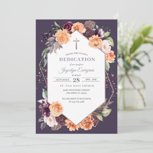 パープルピーチフローラ秋献身招待状 招待状 (スタンド正面)