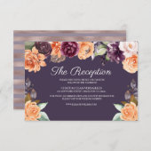 パープルピーチ秋の結婚式披露宴エンクロージャカード エンクロージャーカード (正面/裏面)