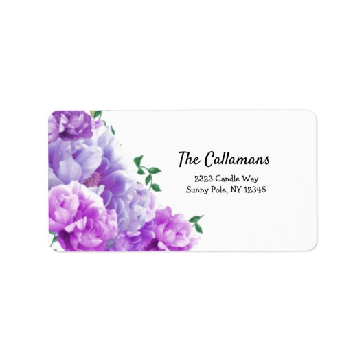 パープルピーニースワッグ住所 シール (正面)