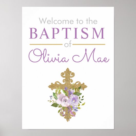 パープルピーニーズガールバプテスムウェルカム ポスター (正面)