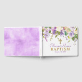 パープルピーニーズガールパープル&金ゴールドバプテスマ ゲストブック (全面)