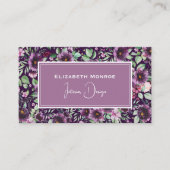 パープルピーニーフローラインテリアデザイン 名刺 (正面)