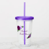 パープルピーニーフローラブライダルシャワー アクリルタンブラー (正面)