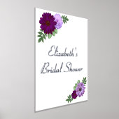 パープルピーニーフローラブライダルシャワー 箔ポスター (レイダウン)