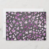 パープルピーニーフローラベビーシャワー招待状 招待状 (裏面)