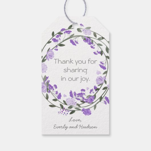 パープルピーニーフローラ結婚リース ギフトタグ (裏面)