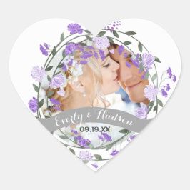 パープルピーニーフローラ結婚リース ハートシール